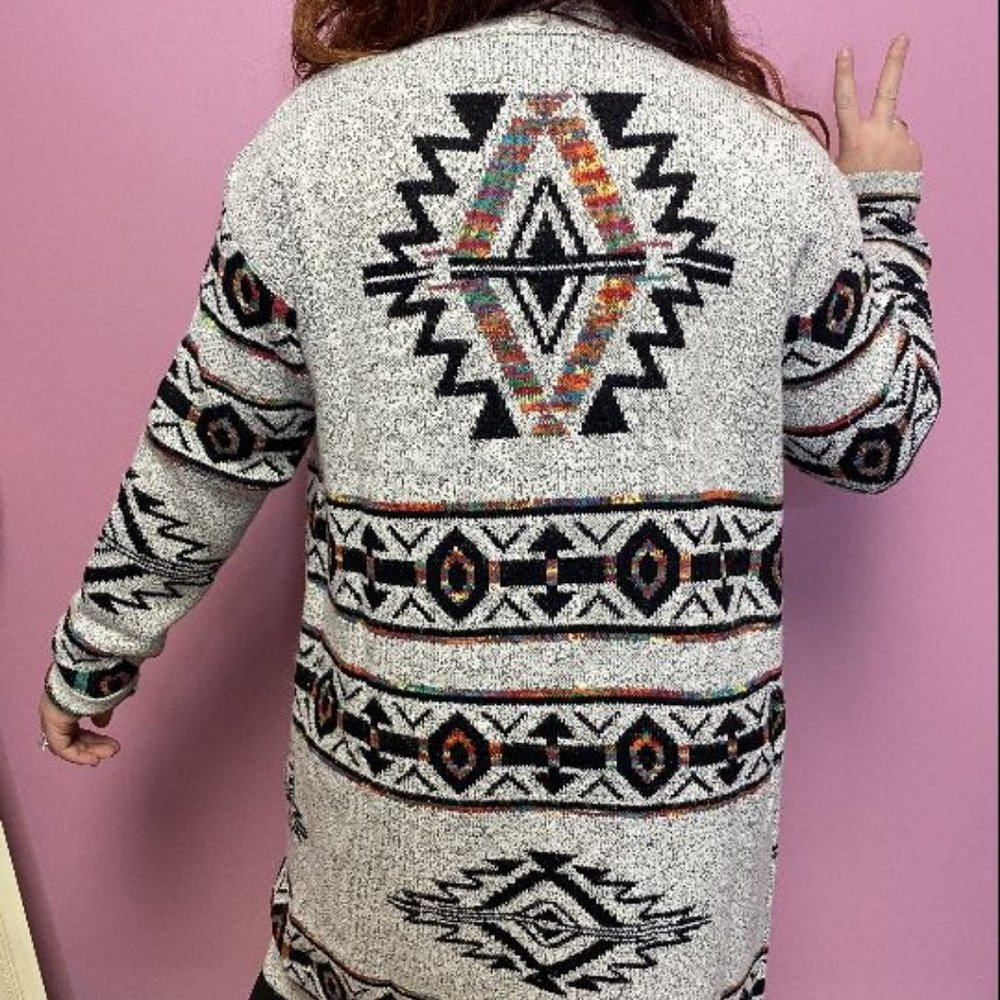 Aztec Dreams long accent sweater